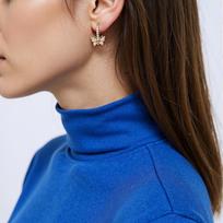 Women's Butterfly Earrings with Zirconia, Delicate Design one size