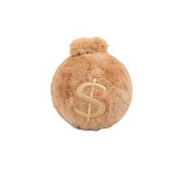 Funny Fluffy Pet Squeak Ball Bite Resistant Cartoon Pattern Dog Elastic Ball Money Bag Shape Pet Interactive Ball Pet Supplies