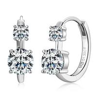 2.6CT Double Moissanite Diamond Hoop Earrings Fine Simple 925 Sterling Silver Jewelry Versatile High Quality Elegant Durable