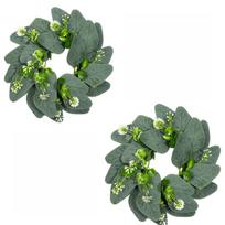 2 Pack Artificial Candle Wreath One Size
