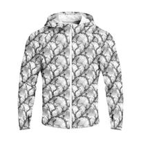Men's Sun Jacket with Hood - Long Sleeve Raglan Camouflage Print, Casual Summer Outdoor Jacket L
