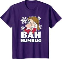 Hot Fashion Casual Disney Snow White & The Seven Dwarfs Christmas Grumpy Humbug T-Shirt S-4XL Summer L