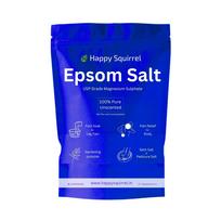 Happy Squirrel Epsom Salt for Foot | Magnesium Sulphate for Foot Soak & Pain Relief | Epsom salt for Pain Relief Foot & Bath Salt (375 Grams)