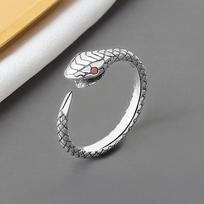 Vintage 925 Sterling Silver Cool Snake Charm Finger Rings For Women Girls Party Jewelry Anillos A008 Resizable