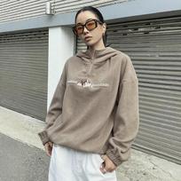 QICED Autumn and winter Women's Fleece Hooded Zipper Hoodie Embroidered Fleece Hoodie S