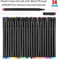 24colors Journal Planner Fine Point Drawing Markers, Fine liner Pen For Writing, Note Taking, Calendar Agenda Coloring 24pcs