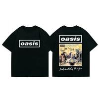 Summer fashion and popular style British rock band Oasis's casual, soft and loose short-sleeved high-quality T-shirts S
