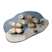 Floor Mat Quick Drying High Water Absorption 3D Realistic Butterflies Floral Pattern Anti-Slip Bathroom Mat Entryway Kitchen Rug 40*60cm B