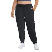 1XL-5XL Didelio dydžio sportinės kelnės Ilgos kelnės moterims su užlenktais kulnais Darbo stiliaus laisvo kirpimo kasdienės bėgiojimo kelnės su kišenėmis. 1XL