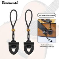 ROCKHOUSE Anti-release Hole-free Lock Guitar Strap for Acoustic, Electric, and Bass Guitars