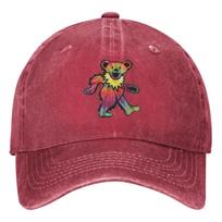 Grateful Rocks Not Dead Denim Baseball Cap Dancing Tie Dye Bear Running Trucker Hat Summer FeUnisex Unisex Fitted Baseball Caps One Size