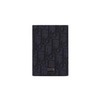Dior Classic Monogram Print Two-Fold Leather Card Holder Men Card Holders Black 2ESCH138YSE-H03E Basic Set (Bag+Dust Bag)