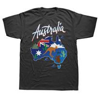 Funny Australia Map Kangaroo Koala Travel T-shirts Men Women's Fashion Casual Tshirt 100% Cotton Loose Oversized T Shirt Summ... S įvairiaspalvis