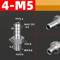 M3 M4 M5 M6 M8 M10 M12 M14 M16 Metric Male To 3 4 5 6 8 10 12 mm Hose Barb Nipple 304 Stainless Steel Pipe Fitting Air Water Gas