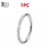 1/10Pcs G23 Titanium 14G/16G/18G Nose Rings Hinged Segment Ear Cartilage Tragus Earrings Hoops Septum Clicker Piercing Jewelry 16G 1.2x6mm