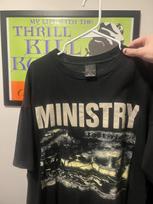 1992 Ministerija Psalmė 69 Juodi trumparankoviai unisex marškinėliai Vyrams Moterims XXXL gray