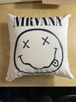 Nirvana Pillow Sold in Japan - Nirvana Smile 14x14 - New L black