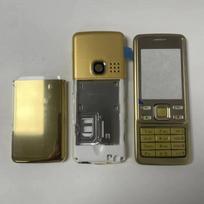 Pilnas komplektas mobiliojo telefono korpuso dangtelis Rėmelis Baterijos galinis dangtelis Angliškas klaviatūros rinkinys Nokia 6300 auksas