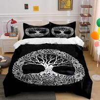Celtic Tree Pattern Black Bedding Set Bedding set (1 duvet cover, 2 pillowcases, duvet not included) 135x200cm