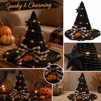Woven Wicker Witch Hat Pointed Halloween Costume Accessory One Size