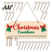 Christmas Keepsake for Family Wooden Advent Calendar, Hanging Countdown Board with Candy Home Decor Ornaments Dates, Festive Wall Decoration 1