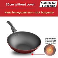 30/32/34cm Cast Iron Wok Pan Easy to Clean Honeycomb Stir Fry Wok Cooking Tools Multi-functional Non Stick Frying Pan