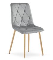 LIBRA chair - light gray velvet / wood color legs x 1