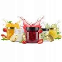 5X ATENA glass jar 225 ml + HIGH LID FI66 for JAM CANDLES HONEY