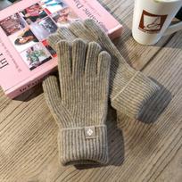 1 pair Five Finger Full Finger Mittens  Cycling Driving Gloves Knitting Gloves  Female