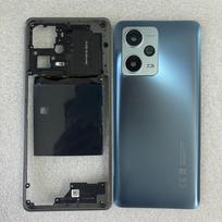 For Xiaomi Redmi Note 12 Pro Plus 5G Middle Frame +Glass Battery Back Cover Rear  With Camera Lens Repair Parts mėlyna