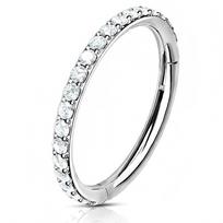 Fine Body Jewelry: Hinged Titanium Nose Ring Clicker Hoop 1.2*6mm