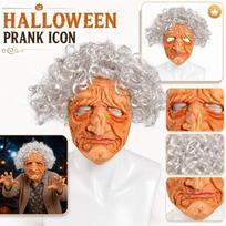1 Old Lady Halloween - Funny Elderly Woman Face for Costume Party Fancy Dress one size