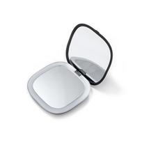 Crystal Mini Battery Chargeable Portable Two-side Folding Makeup Mirror LED Light Cosmetic Led Pocket Mirror Custom logo