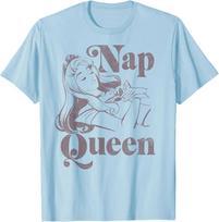 Fashion Casual Disney Sleeping Beauty Aurora Nap Queen T-Shirt S-4XL Summer S