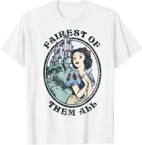 Hot Fashion Disney Snow White Fairest of Them All Vintage Portrait T-Shirt S-4XL Four Seasons M