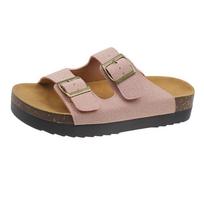 Women's 2026 Cork One-Strap Retro Thick-Soled Sandals with Double Buckle for Summer Outdoor Wear 38