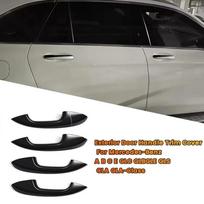1 rinkinys išorinės durų rankenos apdailos dangtelis Mercedes-Benz C/E/GLC/GLB/A/B/GLE/GLS/CLA/GLA klasei Durų traukimo lipdukai LHD Bright Black gray