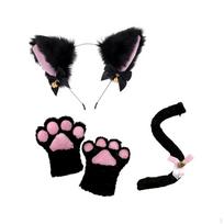 , Tail Paws, Halloween Costume Accessories, Decorative for Children And Adults, Animal Ears Long Black Without Tie