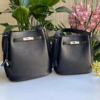 Togo leather 25-28CM casual bucket bag color matching inner lining 25cm juoda