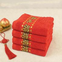 Red Longevity Towel (Shou Bi Nan Shan) - Perfect for Face Washing, Home Use, Birthday or Companion Gift 34x74 cm