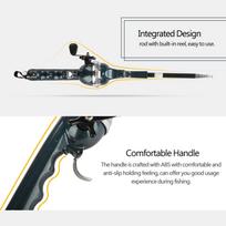 Lightweight Plastic Folding Integrated Fishing Rod and Enclosed Reel Tackle Accessory