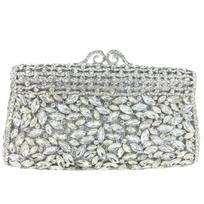 Boutique De FGG Women Gold Evening Bags and Clutches Wedding Rhinestone Handbags Bridal Party Minaudiere Box Clutch Purses Bag Mini Clutch