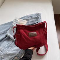 New Retro Canvas Crossbody Bag Simple Letter Print Casual Shoulder Bag for Women Textured Casual and Versatile Messenger Bags