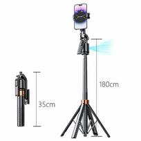 180cm70.9in Facial Tracking 360°Rotation Gimbals Stabilizer Selfie Stick Intelligent Phone Holder Tripod for Mobile Camera GoPro Q13-BK