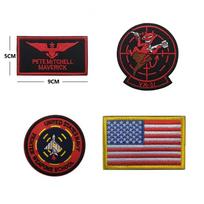 Vibrant Top Gun Flight Us Navy Fighter Patches With Hooked And Loop Backing 4Set B