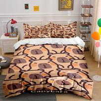 Capybara Printed Bedding Set - Cartoon Style Bedding set (1 duvet cover, 2 pillowcases, duvet not included) 135x200cm