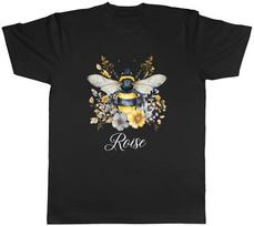 Personalised Bumblebee Flowers Any Name Bee Day Mens T-Shirt Tee Gift Top M