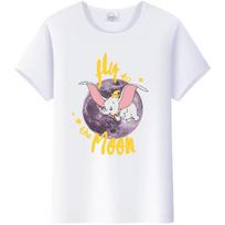 Cute Disney Cartoon Tees Dumbo Graphics Women 2024 Summer Tops Short Sleeve Hip Hop Men T-Shirts White Clothes 90S Girl Blouses XL
