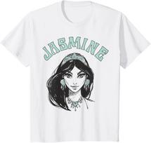 Hot Fashion Disney Aladdin Live Action Jasmine Face Portrait Sketch T-Shirt S-4XL Four Seasons Gift S