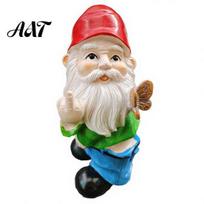 Creative Gardening Gifts Naughty Middle Finger Gnome Statue, Resin Garden Goblin Ornament, Funny Patio And Terrace Ornaments Gesture Dwarf Decoration A